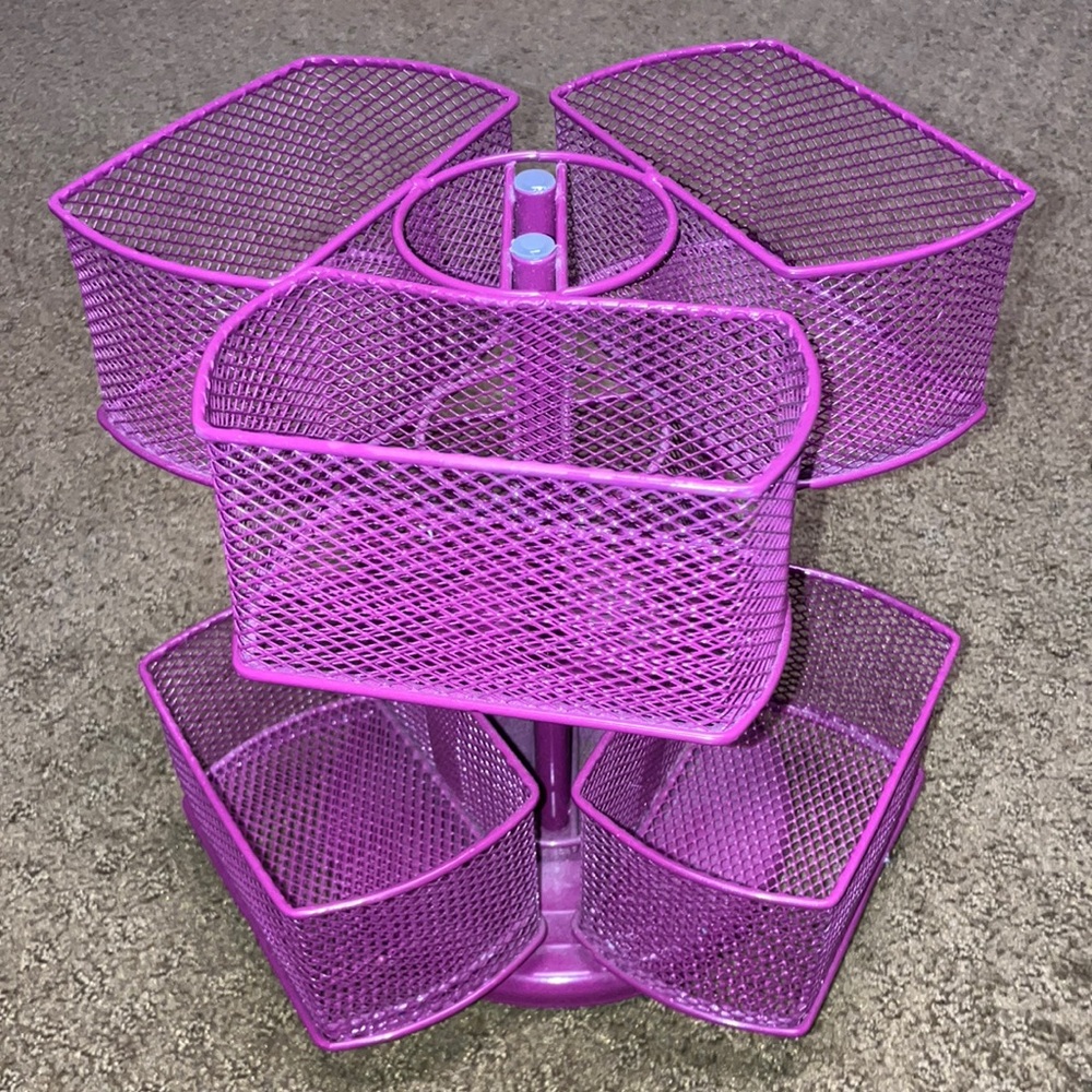 Purple Makeup Organizer with Multiple Compartments EUC